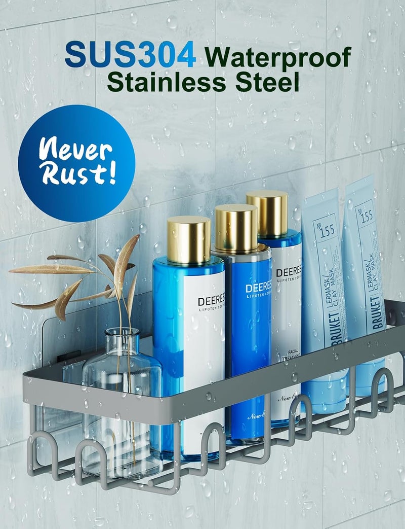 GVY Shower Caddy 5 Pack, Adhesive Shower Organizer Bathroom Shelves,Rustproof Bathroom Organizers and Storage for Home Decor, No Drilling Shower Shelves for Apartment Essentials - Image 2